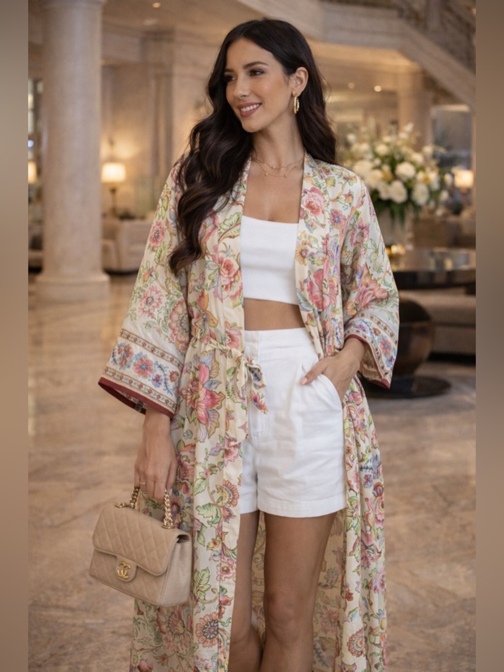 ZARA Blogger Favorite Printed Kaftan Maxi Duster 🌴 Vacation Luxe Statement Piece